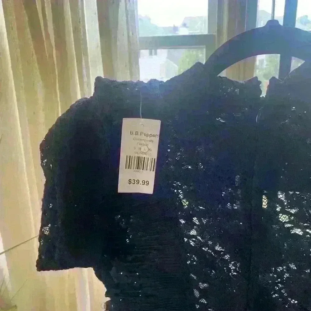 Women’s black lace top dress size L